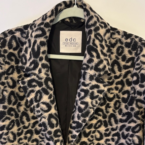 Boiled Wool Leopard Print Coat - Esprit EDC - Picture 2 of 6